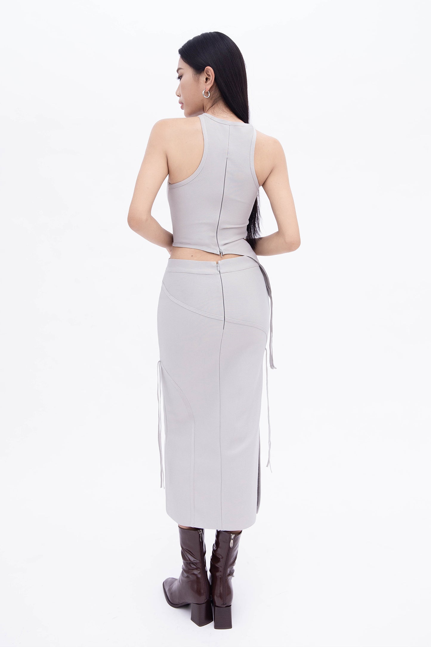 BELLA CROSS TOP (PALE GREY)