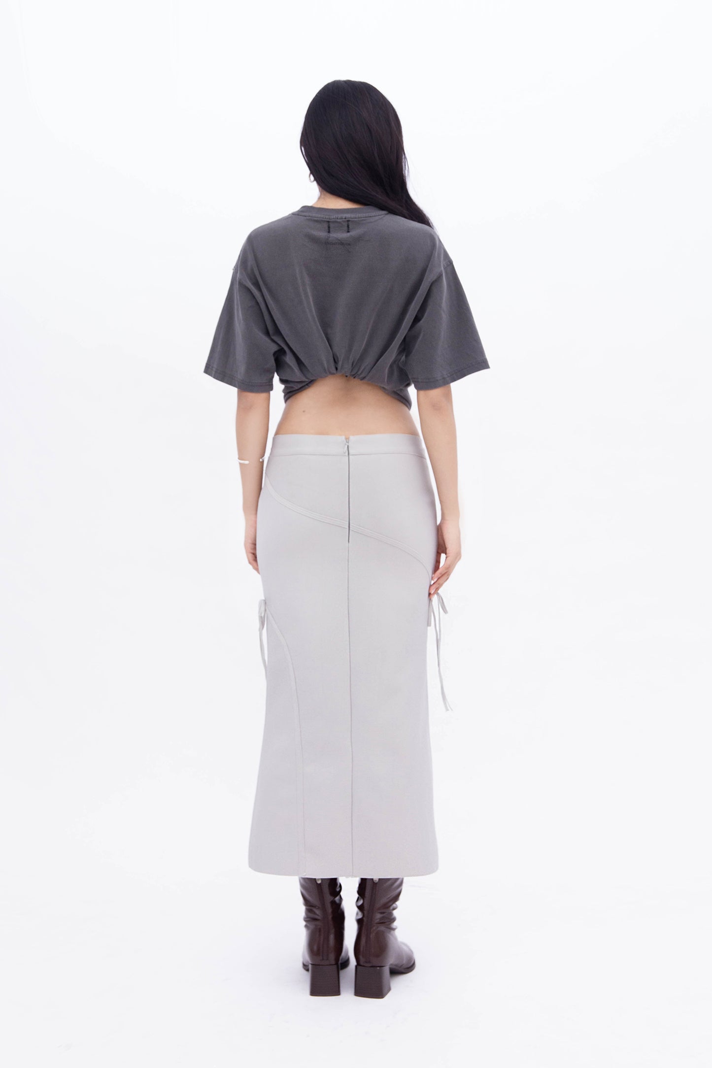 BEA RIBBON SKIRT (PALE GREY)