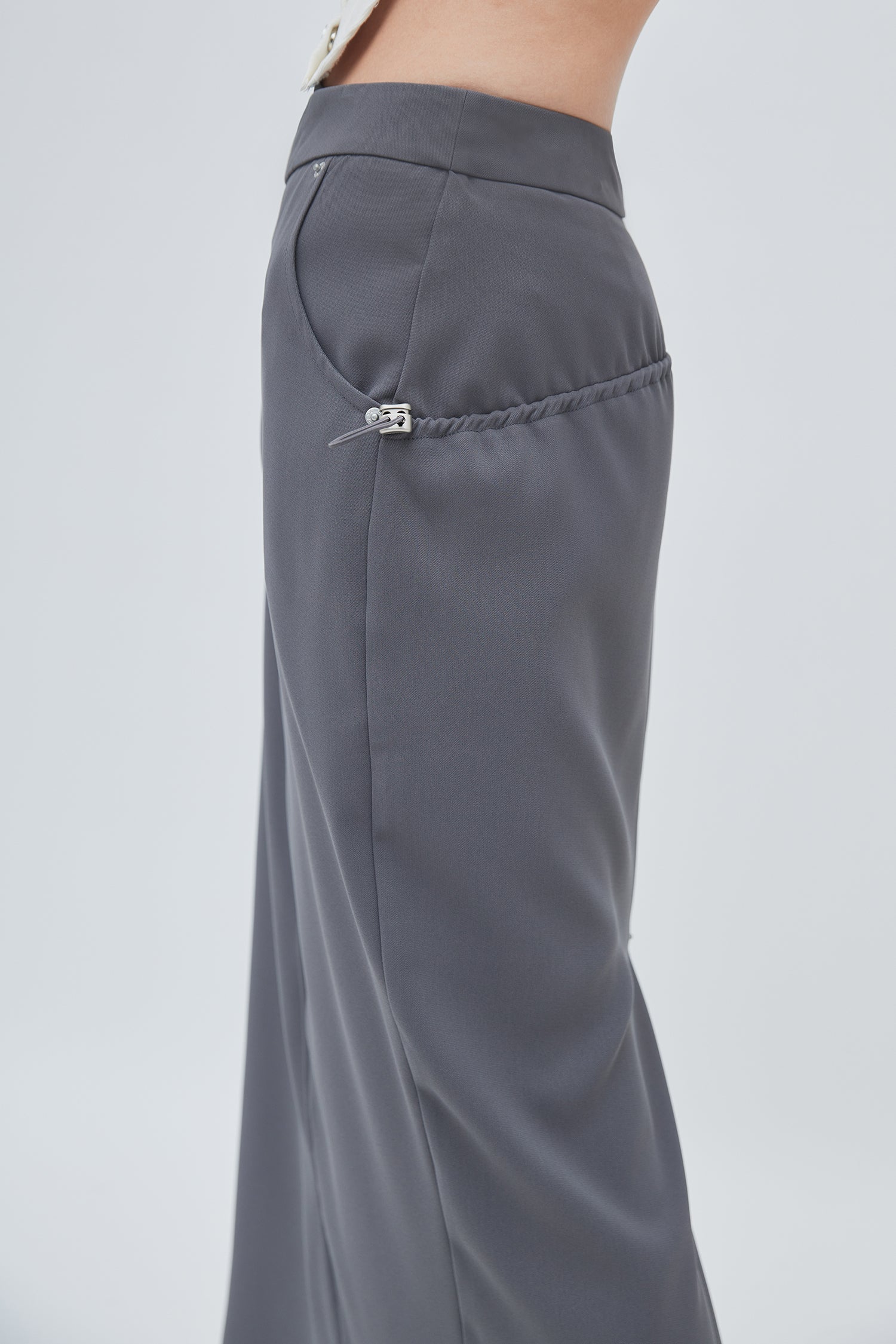 Elastic waist 2024 grey skirt